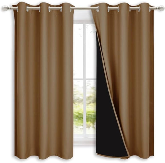NICETOWN 100% Blackout Curtains 54 inches Long, 1 Pair, 42 inches Width Each