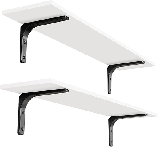 DINZI LVJ Long Wall Shelves, 39.4Inch Wall Mounted Shelves Set of 2, Extra