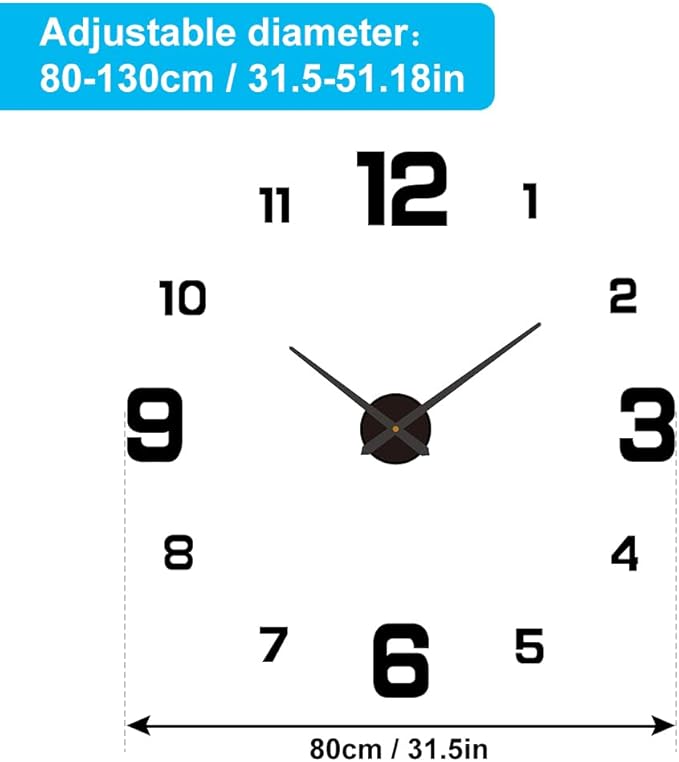 3D DIY Luminous Dial Acrylic Frameless Silent Wall Clock