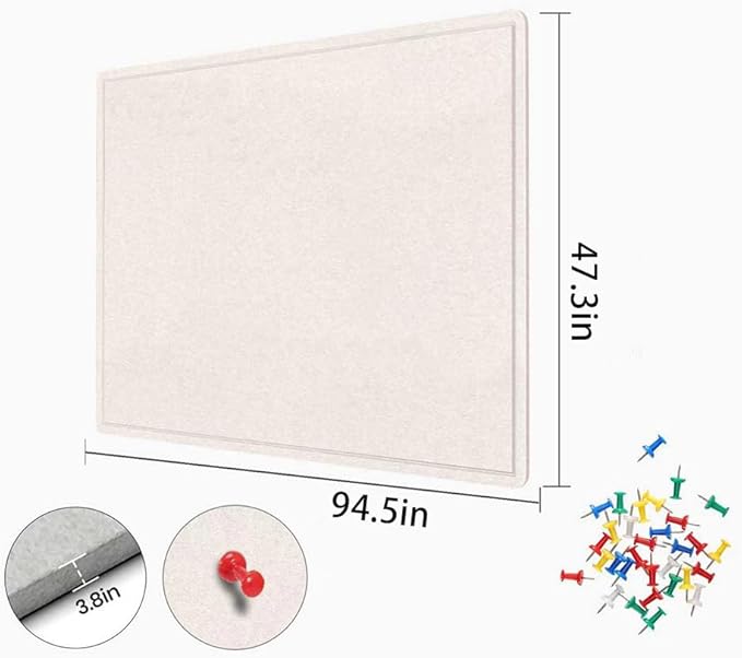 Extra Large Bulletin Board, 95 X 47 inches Cork Board