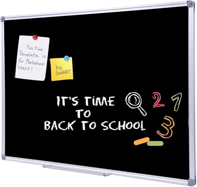 2 Pack Durable 48x36 Inch Large Magnetic Black Chalkboard – Wall-Mounted