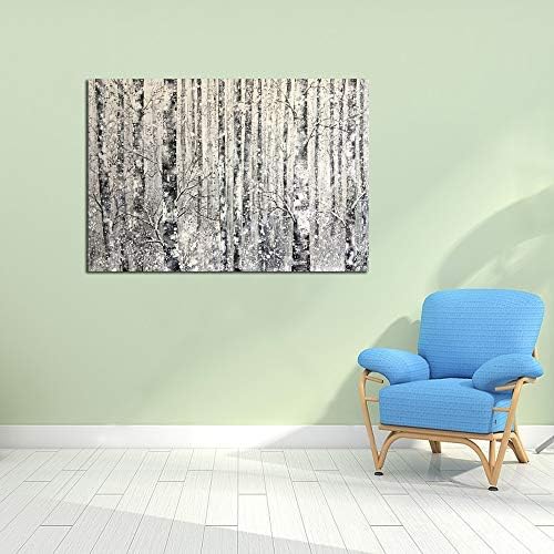 Yihui Arts Modern Birch Tree Canvas Wall Art
