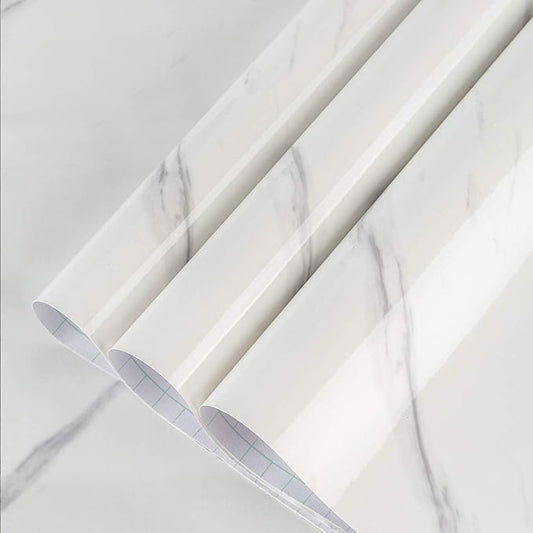 Large White Marble Granite Wallpaper Peel Stick Thicken 31.5x591inch Waterproof