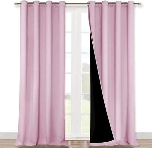 NICETOWN 100% Blackout Blinds, Baby Pink, Laundry Room Decor Window Treatment