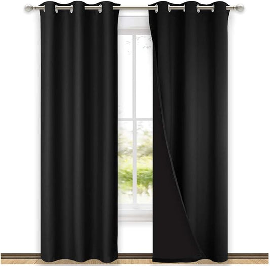 NICETOWN Room Warming Blackout Curtains 80 inches Long, Full Light Blocking