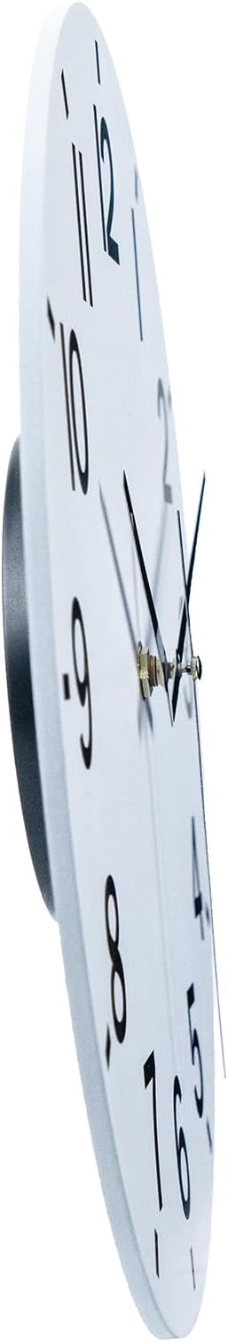 HZDHCLH Wall Clock 12 Inch Silent Non Ticking Wood Battery Operated White