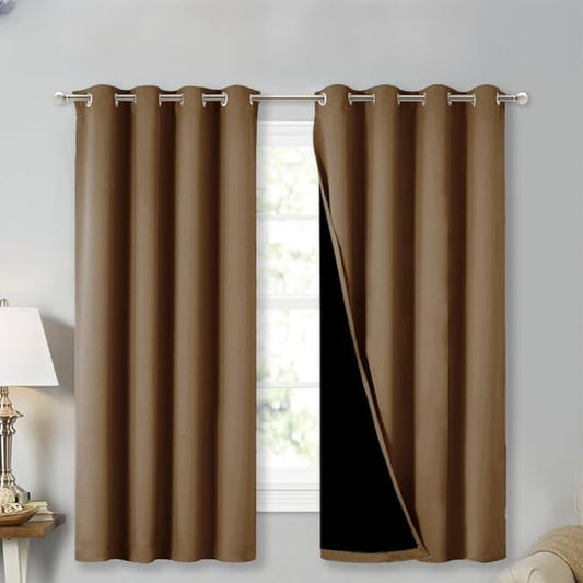 NICETOWN 100% Blackout Curtains 54 inches Long, 1 Pair, 52 inches Width Each