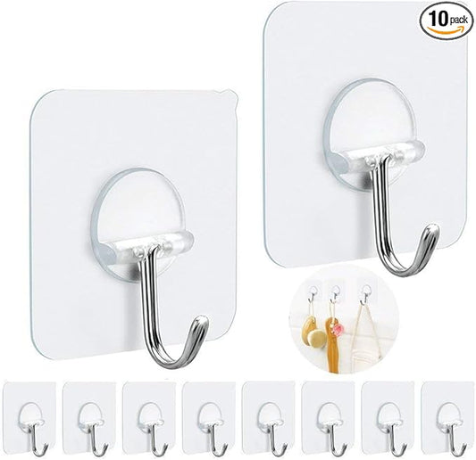 FOTYRIG Adhesive Hooks Heavy Duty, 15lb 180 Degree Rotating Wall Sticky Hooks
