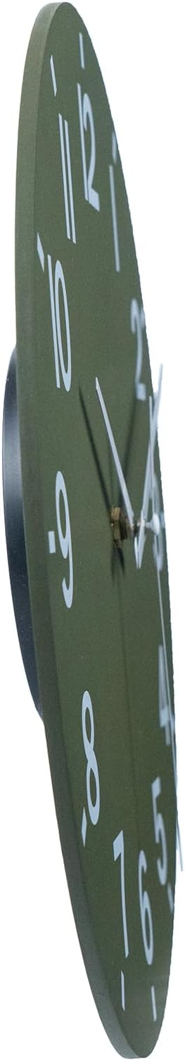 HZDHCLH Wall Clock 10 Inch Silent Non Ticking Wood Battery Operated Green