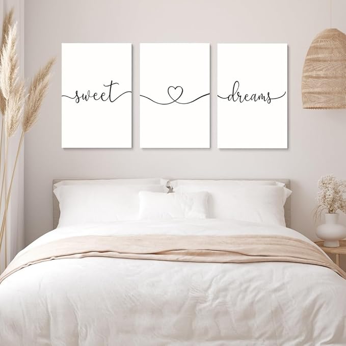 GUBIYU Sweet Dreams Wall Art Above Bed Decor