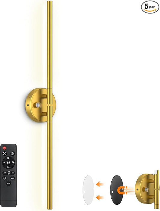 Wall Sconces with Remote, Rechargeable Battery Operated, Wireless Magnetic Wall