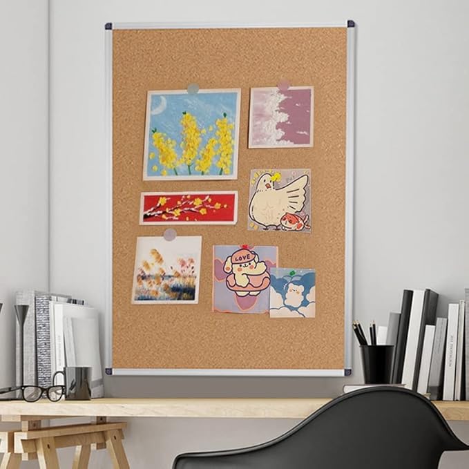 VIZ-PRO Large Cork Bulletin Board, 72 X 48 Inches, Wall-Mounted Corkboard