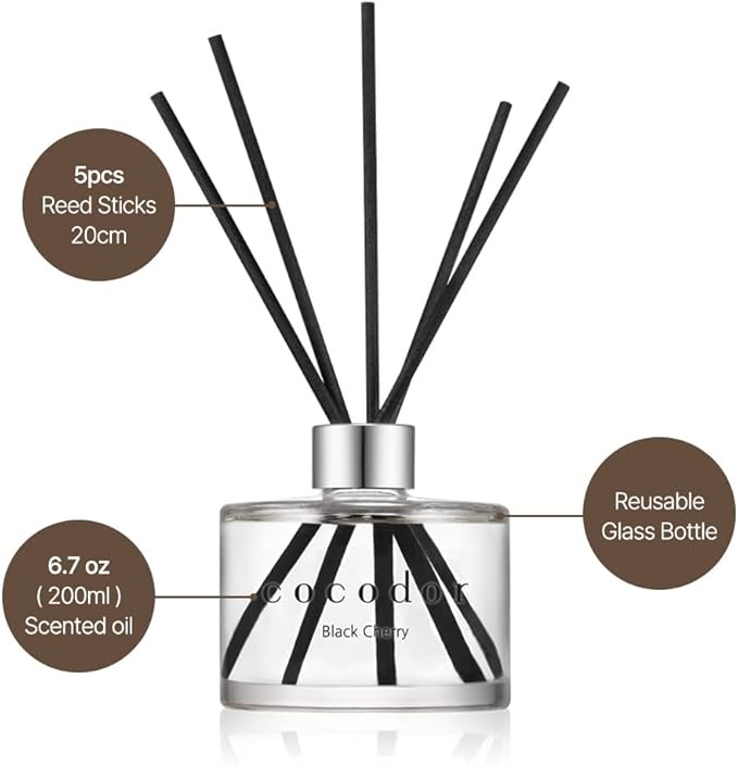 COCODOR Signature Reed Diffuser Set/Garden Lavender / 6.7oz /1 Pack/Home Fragrance Diffuser, Oil Scent Diffuser for Bathroom Shelf Decor