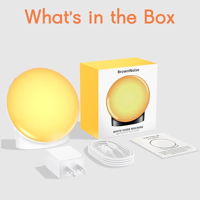Brown Noise Sound Machine with 30 Soothing Sounds Sleep Machine 12 Colors Night Light White Noise Machine 36 Volume Levels 4 Timers and Memory Function 10 Adjustable Brightness for Baby Adults Kids