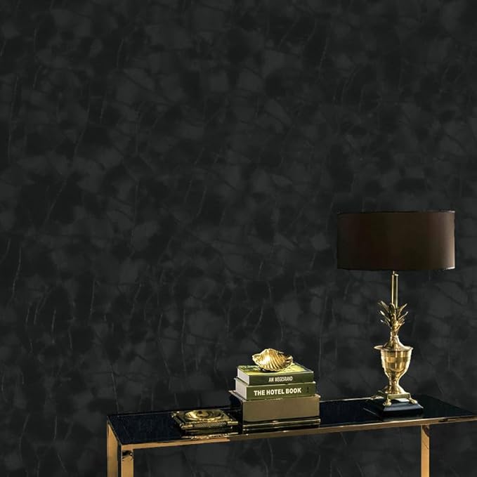Yasinet Peel and Stick Wallpaper Black Removable Wallpaper Modern Black Contact