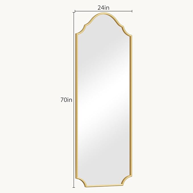 WallBeyond Arched Full Length Mirror Wall Mounted, Living Room, Hanging or