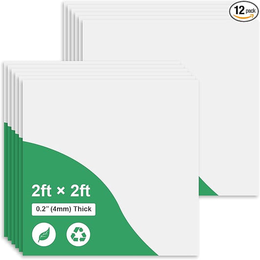 Smooth White Drop Ceiling Tile 2ft x 2ft, Ceiling Panel 24 x 24in – Waterproof