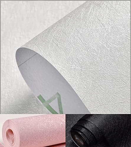 Cohoo Home Silk White Wallpaper Peel and Stick Contact Paper White Textured