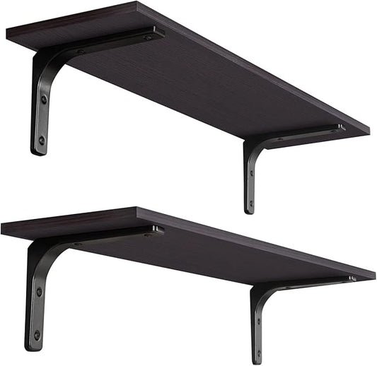 DINZI LVJ Long Wall Shelves, 31.5 Inch Wall Mounted Shelves Set of 2,