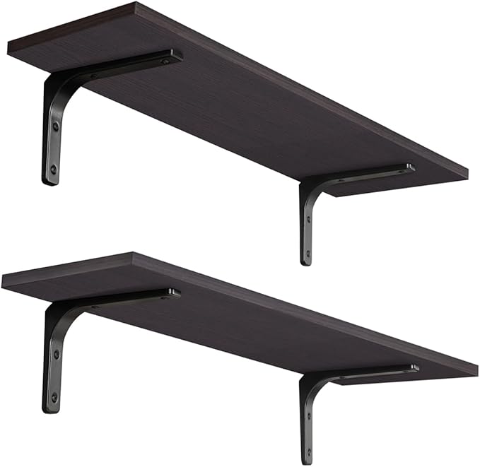 DINZI LVJ Long Wall Shelves, 23.6 Inch Wall Mounted Shelves Set of 2,