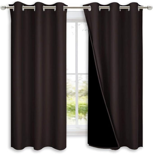 NICETOWN 100% Blackout Curtains 45 inches Long, 1 Pair, 42 inches Width Each