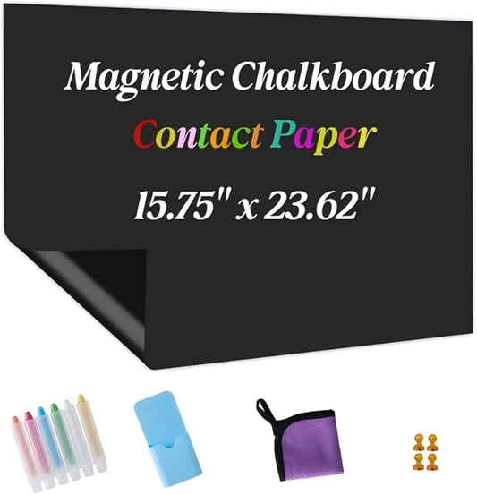 Magnetic Chalkboard Contact Paper Adhesive 15.75" x 23.62", Magnetic Chalkboards