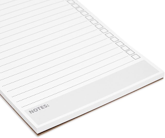 Paper Junkie To Do List Notepad - 8.5 x 5.5 in, White, 6-Pack - Office Desk Pad for Daily Reminder Checklist - Easy-Tear Sheets for Daily Task Planning
