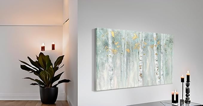 Yihui Arts Birch Tree Canvas Wall Art
