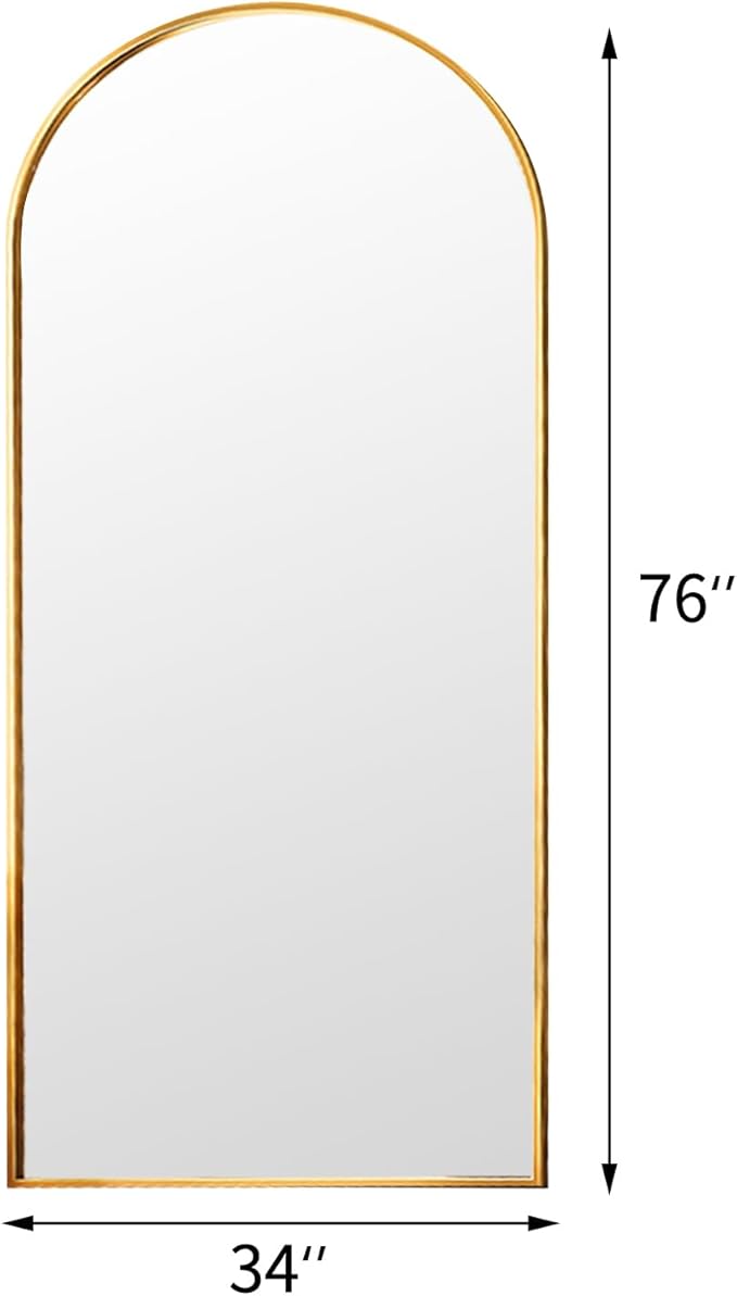 Rowjut Floor Full Length Mirror, Arched Mirrors Full Length 76"x34"