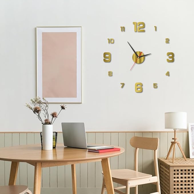 3D DIY Luminous Dial Acrylic Frameless Silent Wall Clock