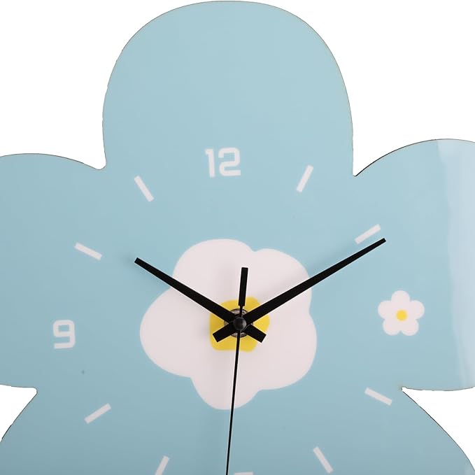 12 Inch Blue Flower Wall Clock Petal Design Wall Clock Silent Non Ticking Clock