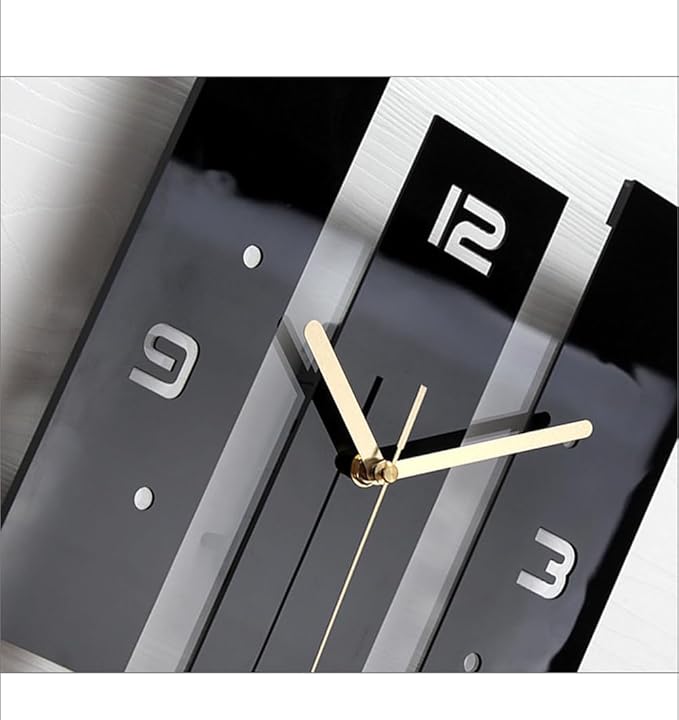 SHISEDECO Creative Mute Modern Large Pendulum Clock in Black and White Color