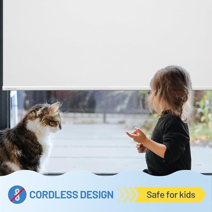 Motorized Blinds with Remote, Cordless Smart Blinds with Valance Cover