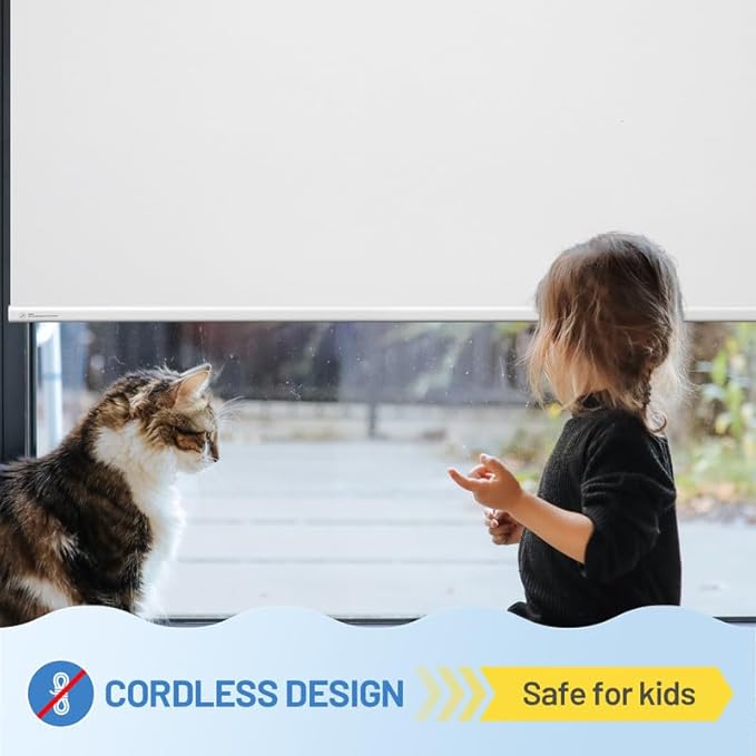 Motorized Blinds with Remote, Cordless Smart Blinds with Valance Cover