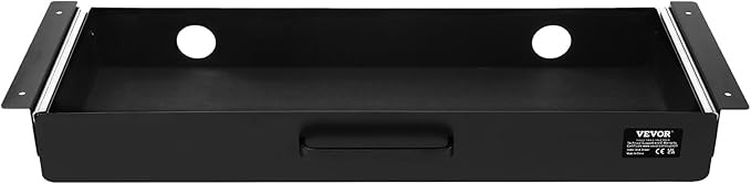 VEVOR Under Desk Drawer Slide Out, 22 inch Under Desk Mounted Pull-out Drawer Attachment, Hidden Under Counter Drawers for office Home Sit Stand Workstation, Black
