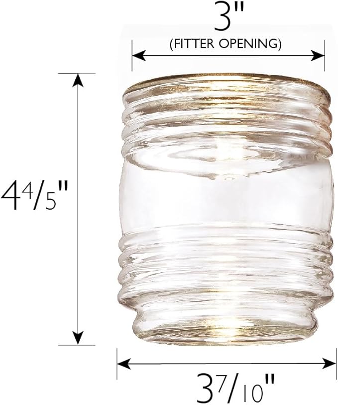 Jelly Jar Light Replacement Glass, 3-Inch Opening – Design House