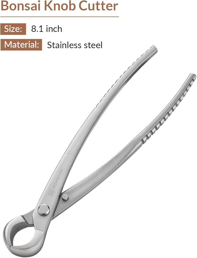 Bonsai Tool Set 6PCS with Wood Box– Concave Cutter, Knob Cutter, Pruning Shears, Trunk Splitter, Root Rake & Precision Tweezers – Professional Stainless Steel Bonsai Tools for Pruning & Repotting