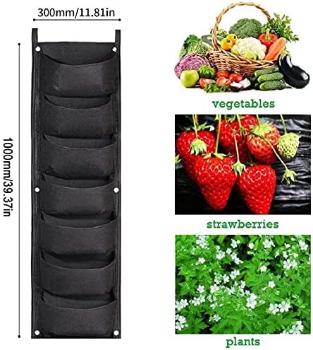LITLANDSTAR Hanging Planter Bags, 2 Pack 7 Pocket Hanging Vertical Wall Planter