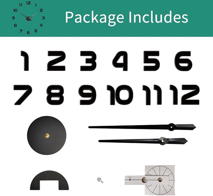 Extra Large Digital Wall Clock Decorative Battery Operated, Minimalist