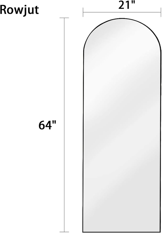 Rowjut 64"x21"Floor Mirror Arched Full Length Mirros, Mirror Floor Length
