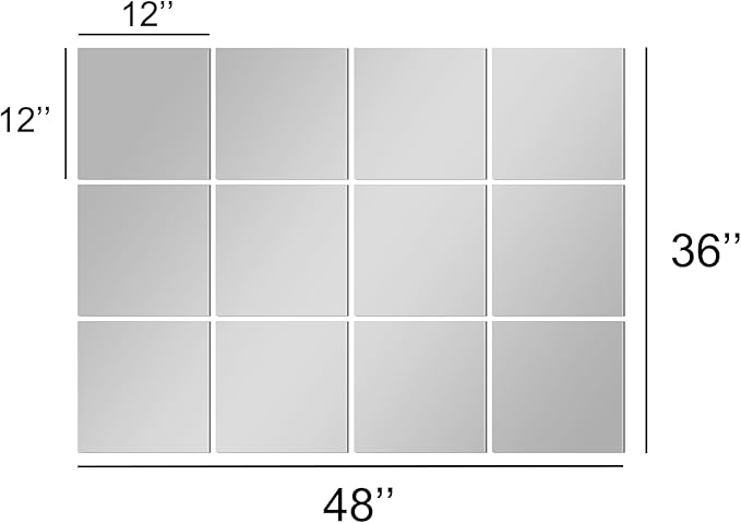 TRAHOME Home Gym Mirror Tiles for Wall, Living Room, Over The Door