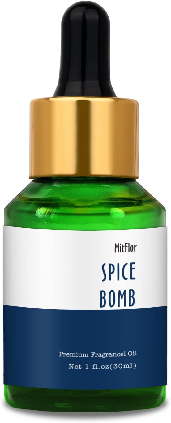 Spice Bomb Fragrance Oil, MitFlor Single Scented Oil, 30ml Premium Grade Fragrance Oil for Soap & Candle Making, Large Size Aromatherapy Essential Oil, Warm Spicy Scent for Home Fragrance