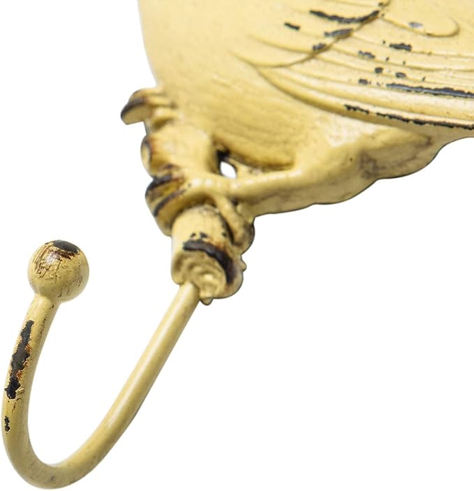 SOFFEE DESIGN Set of 4 Vintage Metal Birds Wall Coat Hooks, Heavy Duty Hangger