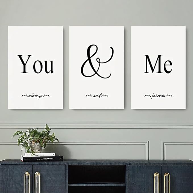 GUBIYU Black and White Love Canvas Poster