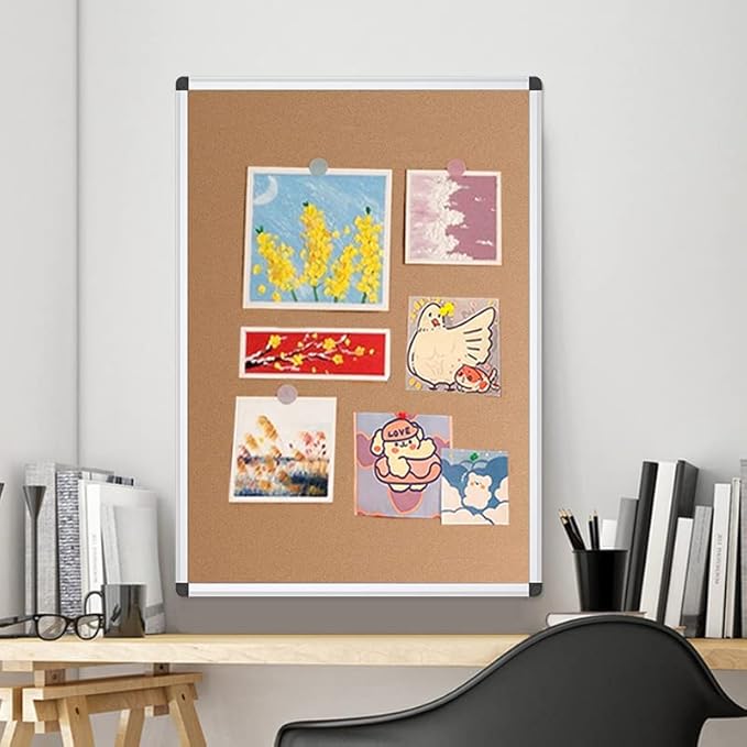 VIZ-PRO Cork Notice Board, 36 X 24 Inches