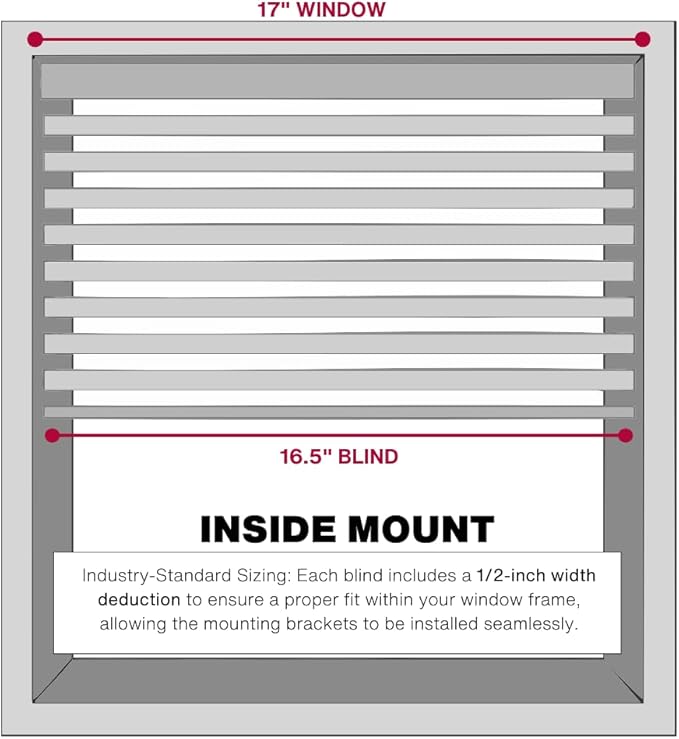 LOTUS & WINDOWARE Cordless 1" Vinyl Blind, Room Darkening, Horizontal Blinds
