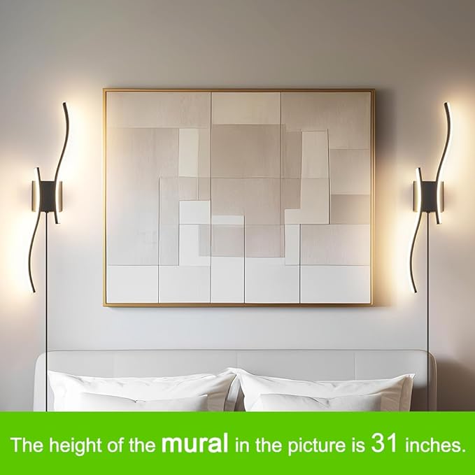 Daunton Modern Plug in Wall Sconce Set of 2, 3CCT Adjustable & Memory Function