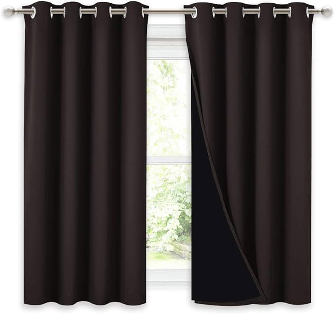 NICETOWN Truly Blackout Curtains 54 inches Length, 2 Thick Layers Completely