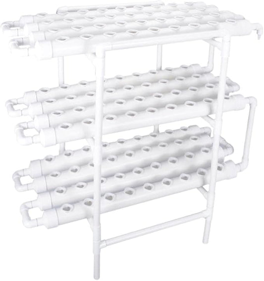 Hydroponics Growing System Kit,108 Plant Sites 3 Layers Food-Grade PVC-U Pipes Hydroponic Grow Kit Gardening System with Water Pump, Timer,Net Pots and Sponge for Vegetables,Fruits,Herb