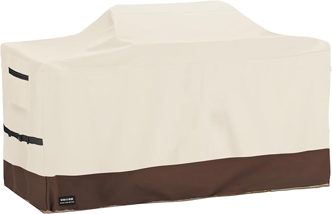 110 Inch Extra Large Grill Cover Kitchen Island Cover Large Island Grill Cover for Outdoor Grill Outdoor Kitchen Cover Heavy Duty Waterproof 110" L x 44" W x 48" H, Beige and Brown